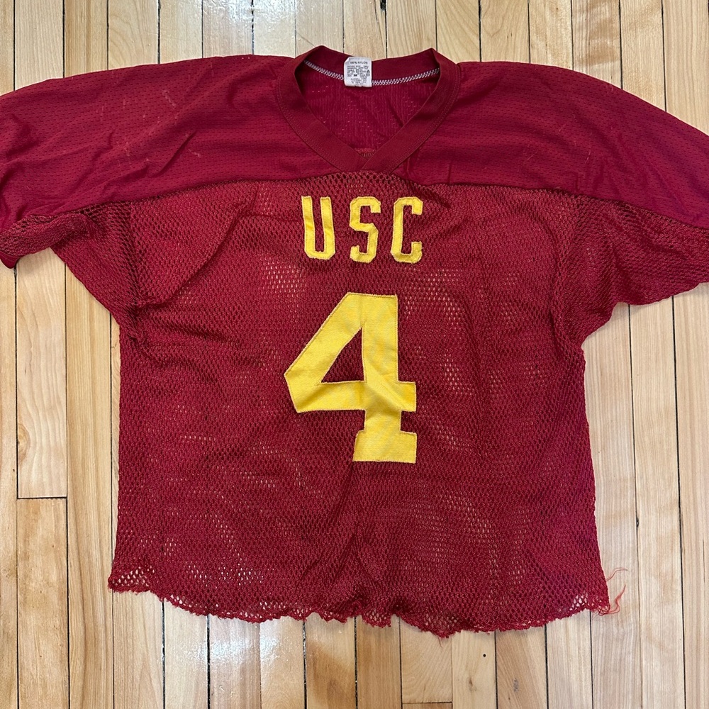 USC Mesh Football Jersey in Red and Yellow